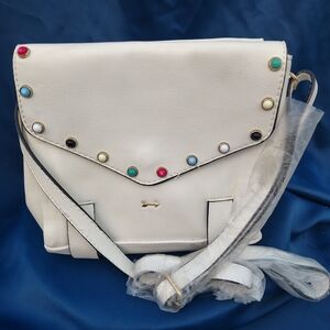 Giani Bernini White Handbag with Colorful Accents